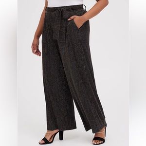 Torrid Black Metallic Stripe Pull On Pants, 4